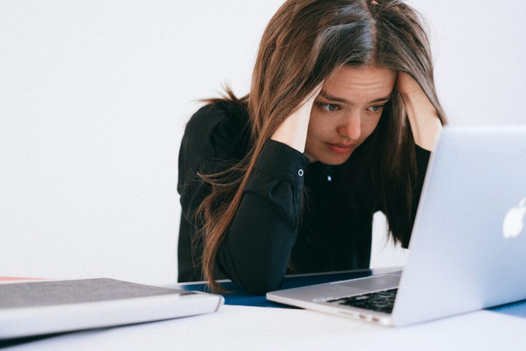 Frustrated Woman on Computer